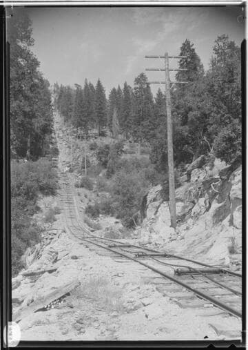 Big Creek, Miscellaneous - Line of poles halfway up incline #1