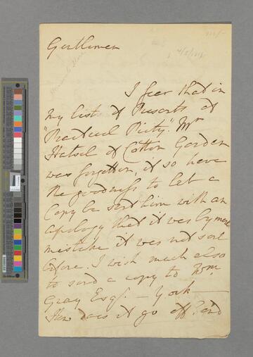 Hannah More. Letter to Cadell & Davies