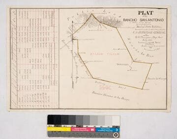 Plat of the Rancho San Antonio or Rodeo de las Aguas