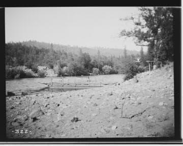 The gauging station on the Pitt River for the Mount Shasta Power Company