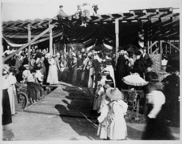 Laying  Cornerstone for Friday Morning Club.  Mrs. Severance as President. approximately 1899